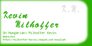 kevin milhoffer business card